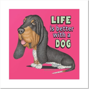 Cute Funny  Basset Hound Tri Color hound Posters and Art